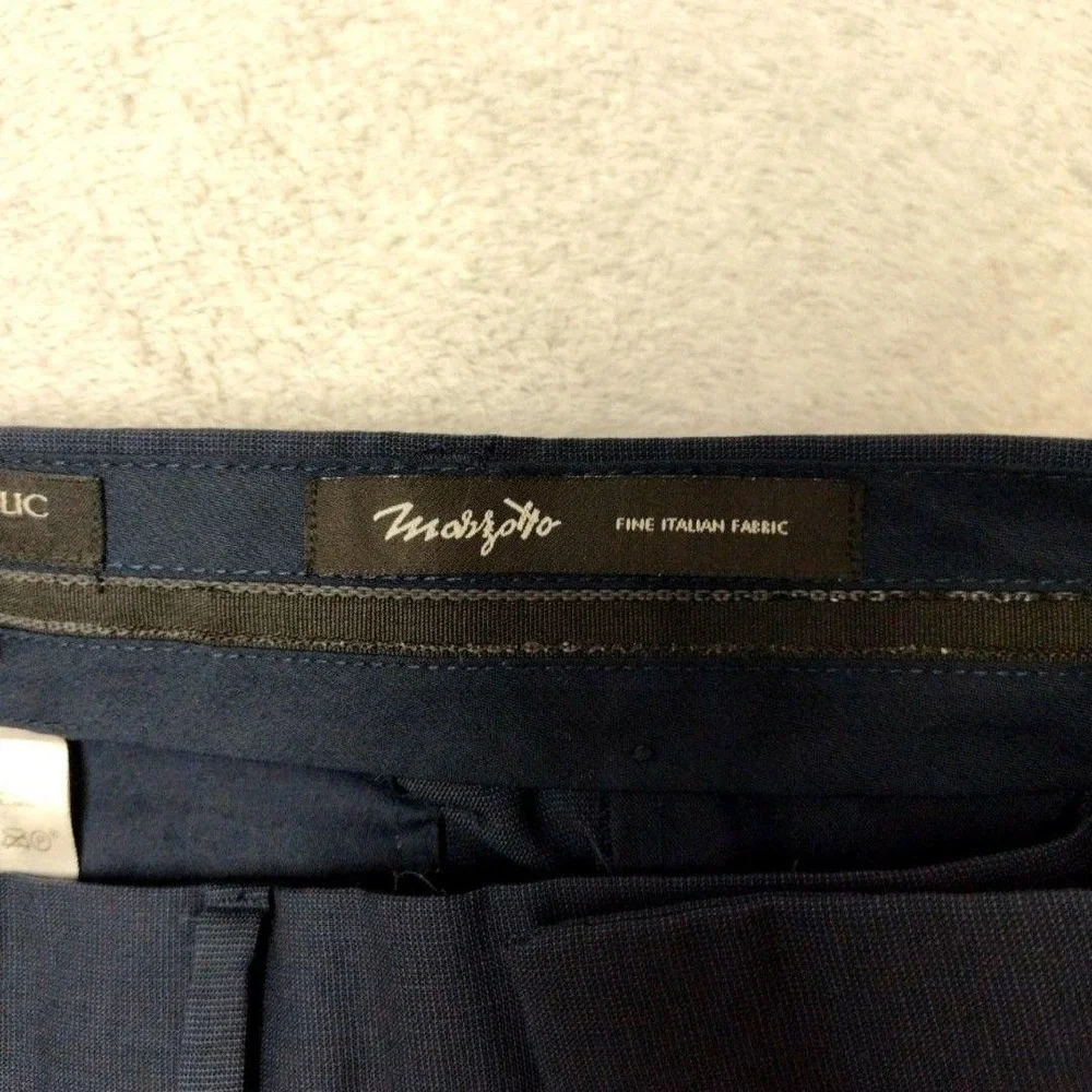 Banana Republic Pants Mens 33x34 Blue Slim Flat Front Dress Marzotto Wool Suit